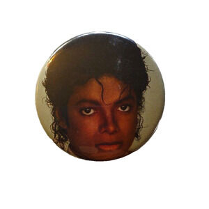Michael Jackson Vintage Pin Badge Button Pinback King Of Pop LARGE Close Up